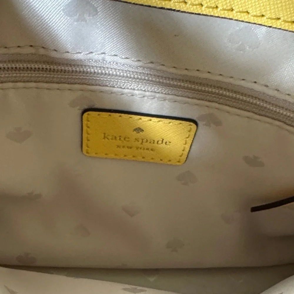 Kate Spade New York‎ Yellow Saffiano Leather Crossbody Bag with Chain Strap